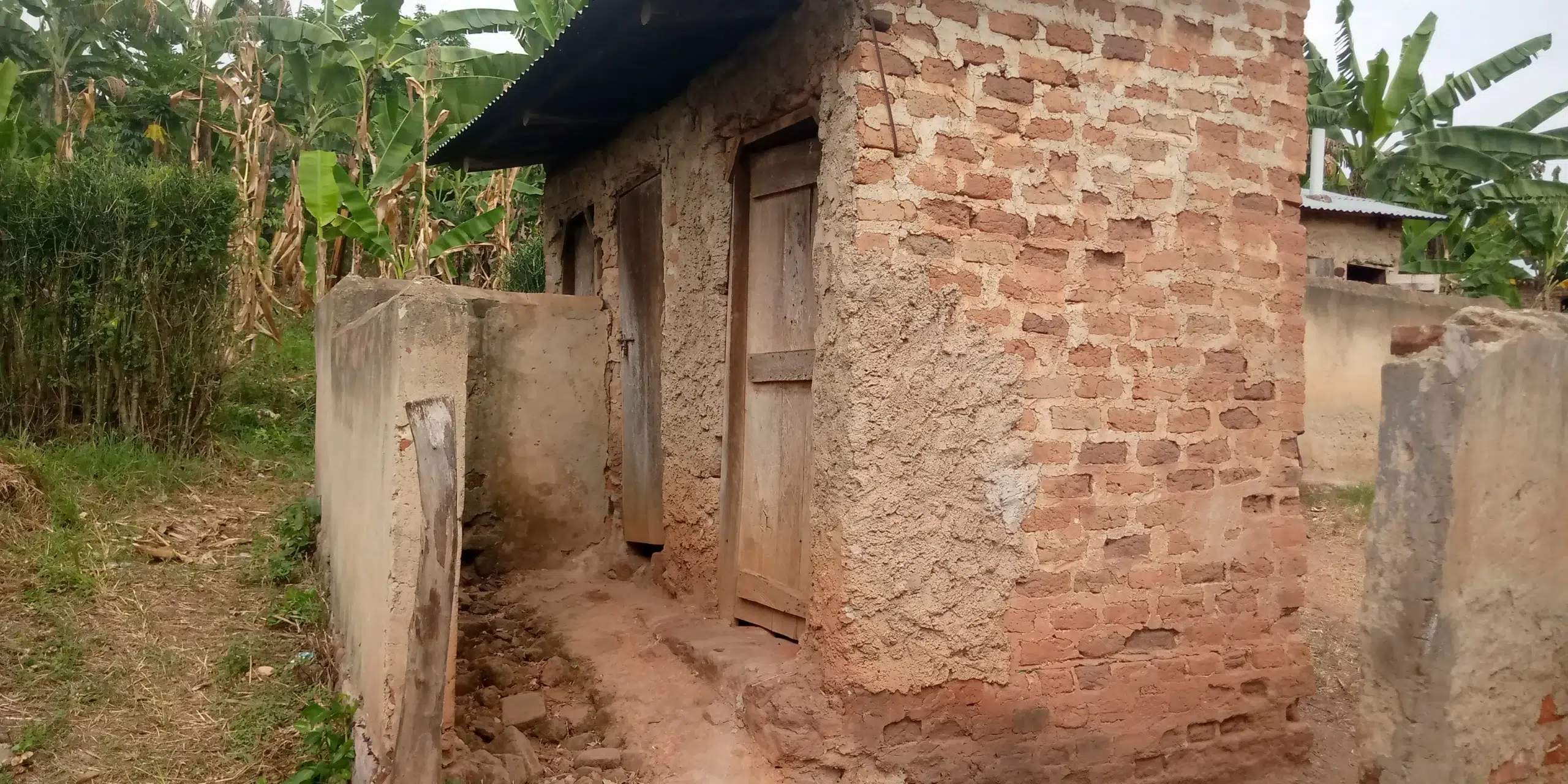 Before the sanitation project at Rwampara Primary School